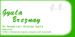 gyula breznay business card
